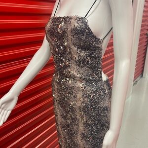 Topshop Sequins Backless Purple Dress -